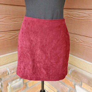 Vintage Faux Suede Burgundy Mini Skirt by Star C.C.C. Size 11